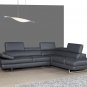 A761 Italian Leather Sectional Sofa in Grey By J&M