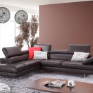 A761 Italian Leather Sectional Sofa in Coffee By J&M