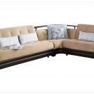 Natural Naomai Brown/Brown leathertte Sectional Sofa Sleeper