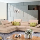 A761 Peanut Italian Leather Sectional Sofa in  By J&M