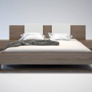 Monroe Queen Bed and nightstands walnut-white