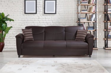 Aspen Santa Glory Brown Sofa Bed With Storage