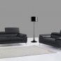 A973 Premium Leather Sofa and Loveseat in Black