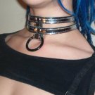 Catalyst - Leather & Silver Metallic Collar  CS7-9000