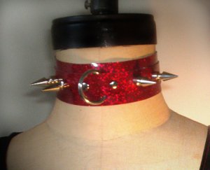Sparkle Vinyl Spike Collar   CS3-9020
