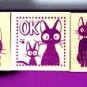 RARE 3 Rubber Stamps Set Made JAPAN Swing 2x2cm Jiji Lily Kiki's Delivery Service Ghibli no product