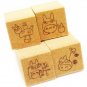 4 Rubber Stamps & Ink Pad Set 1 - Ink Color Olive Green - Made in JAPAN - Totoro - Ghibli