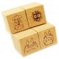 4 Rubber Stamps & Ink Pad Set 3 - Ink Color Olive Green - Made in JAPAN - Totoro - Ghibli