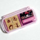 4 Rubber Stamps & Ink Pad Set - Ink Color Peony Purple - Made in JAPAN Jiji Kiki's Delivery Service
