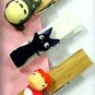 RARE - 5 Wooden Clip Set - Ponyo & Sisters & Ponponsen Boat & Bucket - Ghibli 2009 no production