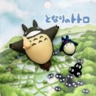 3 Mini Magnet - Sho Chibi Small White & Chu Blue & Totoro & Kurosuke Dust Bunnies - Ghibli 2010