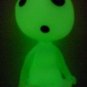 RARE 2 left - Figure - Sit - Glows Green in Dark - Kodama Tree Spirit Mononoke Ghibli no production