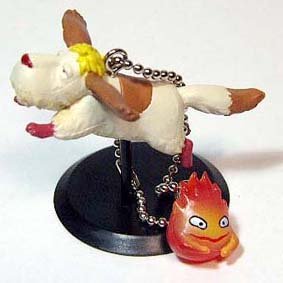 Strap Holder - Figure Heen & Calcifer - Cominica Keychain Howl's Moving Castle Ghibli no production