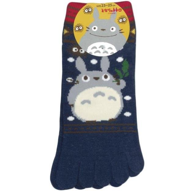 RARE 1 left - Socks - 5 Toes - 23-25cm - Short - navy snow - Totoro - Ghibli 2012 no production