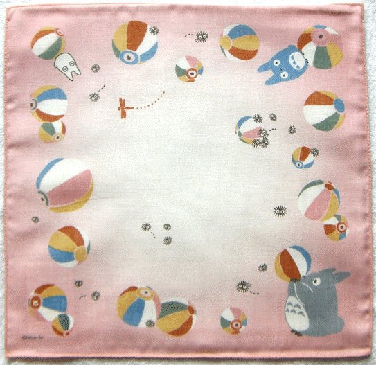 RARE 4 left - Handkerchief 29x29cm - Made in JAPAN Gauze - Paper Ballon Totoro Ghibli no production