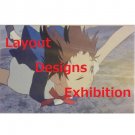 RARE 1 left - Postcard - Layout Designs Exhibition - Cat Returns - Ghibli - no production