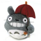 RARE - Fluffy Plush Doll (S) - H16cm - Smile - Umbrella - Totoro Ghibli Sun Arrow 2014 no production