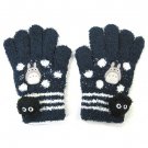 RARE 1 left - Gloves - Kids - Stretch - navy - Totoro Applique Kurosuke - Ghibli 2014 no production