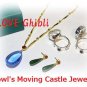 RARE 1 left - Necklace Pendant - Blue Quartz & Synthetic Ruby Howl's Moving Castle Ghibli no product