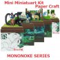 Miniatuart Kit - Mini Paper Craft Kit - Ashitaka & Yakkuru & Tatarigami - Mononoke - Ghibli - 2016