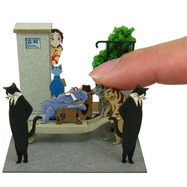 Miniatuart Kit Mini Paper Craft Kit Haru & Neko Oo Cat Returns