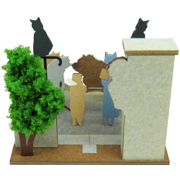 Miniatuart Kit Mini Paper Craft Kit Haru & Neko Oo Cat Returns