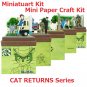 Miniatuart Kit - Mini Paper Craft Kit - Baron & Neko Haru - Cat Returns - Ghibli 2017