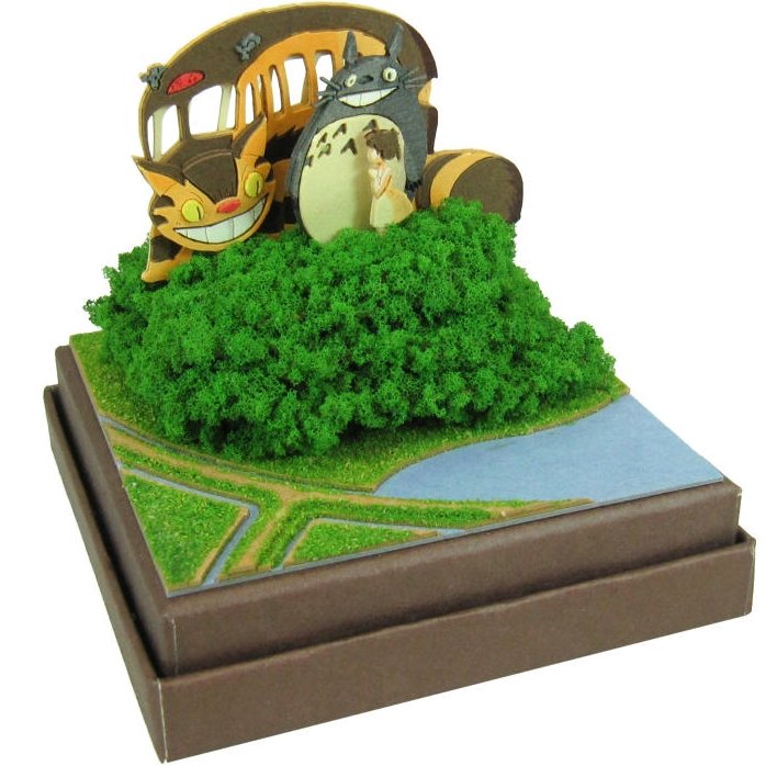 Miniatuart Kit Mini Paper Craft Kit Nekobus Catbus Satsuki Totoro