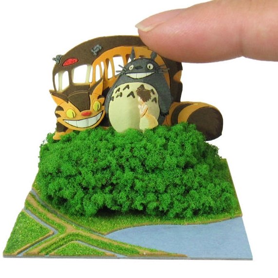 Miniatuart Kit Mini Paper Craft Kit Nekobus Catbus Satsuki Totoro