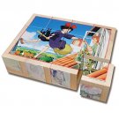 Puzzle - 12 Wooden Blocks - 6 Patterns - Kiki's Delivery Service - Ghibli - Ensky 2014 no production
