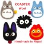 RARE - Coaster - Wool - Handmade in Nepal - Kurosuke Dust Bunny - Totoro Ghibli 2017 no production