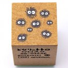 Rubber Stamp 2x2cm - Made in JAPAN - Natural Wood - Kurosuke Dust Bunnies Totoro - Ghibli Beverly