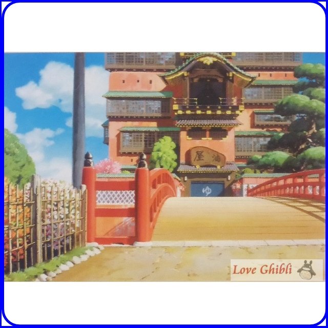 RARE 1 left- Postcard - Yuya Bath House - Spirited Away JAPAN Oga Kazuo Art Collection Ghibli Museum
