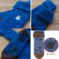 Socks - 23-25cm / 9-9.84in - Fluffy Long Anti-slip Rubber - Embroidery - Navy - Totoro - Ghibli 2019