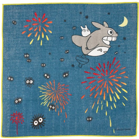 Handkerchief - 29x29cm - Double Gauze - Made in JAPAN - Fireworks - Totoro - Ghibli 2020