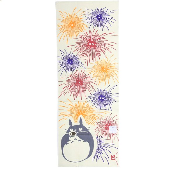 Towel Tenugui 33x90cm - Made in JAPAN - Handmade Japanese Dyed - Fireworks - Totoro Ghibli 2019