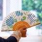 Folding Fan Sensu - Bamboo - Kurosuke Dust Bunny Corn Ornament - Wasabi - Totoro Ghibli 2020