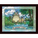 150 pieces Jigsaw Puzzle Smallest Mame Art Crystal Stained Glass like Frame Easel Totoro Ghibli 2019