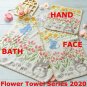 Mini Towel 25x25cm - Edge Stitched - Untwisted Thread Jacquard - Flower Totoro Ghibli 2020