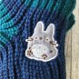 Socks 23-25cm - Double Knit & Fluffy Boa - Applique Embroidery - Navy - Totoro Ghibli 2021