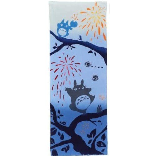 Towel Tenugui 33x90cm - Made in JAPAN - Handmade Japanese Dyed - Summer Night - Totoro Ghibli 2022