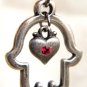 Hamsa Necklace amulet Evil Eye Kaballah + Heart