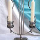New Pewter Plated Candle Holder 2 arms  23/20 cm  ( 9/8 inch )