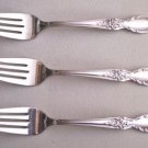 International VICTORIAN ROSE Silverplate  -- 3 Salad Forks