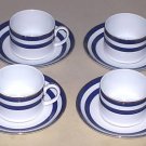 Ralph Lauren SPECTATOR CADET -- 4 Cups and Saucers