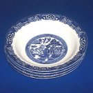 Cuthbertson BLUE WILLOW -- 4 Rimmed Soup Bowls