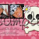 Pink Skull Theme Photo Birthday Invitations -- You Print