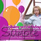 Custom Balloon theme Photo Birthday Invitations -- You Print