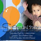 Custom Balloon theme Photo Birthday Invitations -- You Print