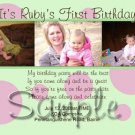 Custom Photo Birthday Invitations I design to YOUR specifications & You Print unlimited quantities